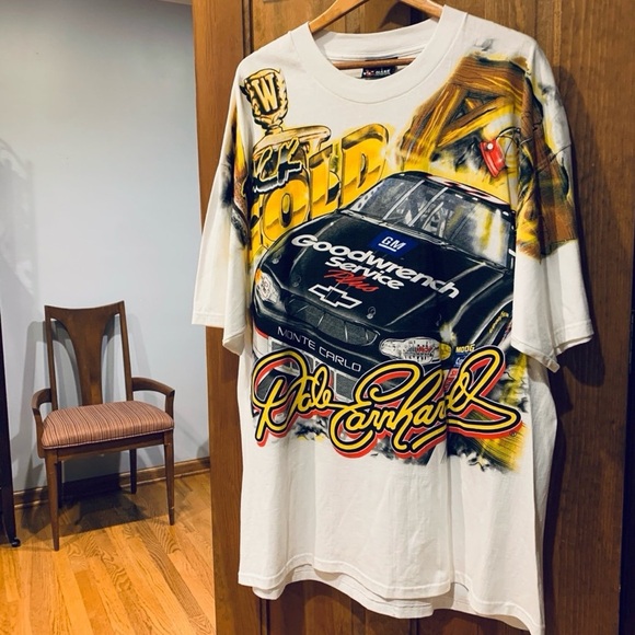 Vintage CHASE NASCAR DALE EARNHARDT All Over Print Double Sided T-Shirt - Picture 1 of 9